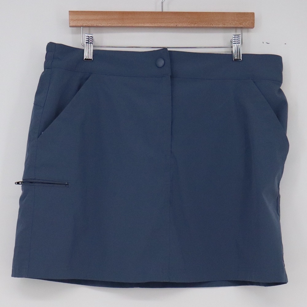 32 Degrees Skort Women L Solid Blue Activewear Zipper Pocket Excellent